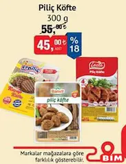 Piliç Köfte 300 g Piliç Köfte 300 g - BİM'de 45,00 TL