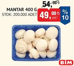 Mantar 400 g Mantar 400 g - BİM'de 49,00 TL