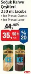 Jacobs Soğuk Kahve Çeşitleri 250 ml Jacobs Soğuk Kahve Çeşitleri 250 ml - BİM'de 35,50 TL
