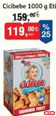 Eti Cicibebe Bisküvi 1000 g Eti Cicibebe Bisküvi 1000 g - BİM'de 119,00 TL