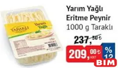 Taraklı Yarım Yağlı Eritme Peynir 1000 g Taraklı Yarım Yağlı Eritme Peynir 1000 g - BİM'de 209,00 TL
