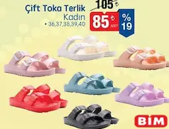 Çift Toka Terlik Kadın Çift Toka Terlik Kadın - BİM'de 85,00 TL