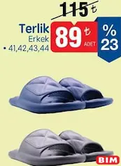 Terlik Erkek Terlik Erkek - BİM'de 89,00 TL