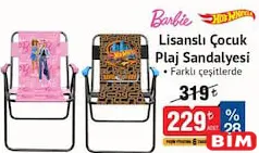 Barbie/Hot Wheels Lisanslı Çocuk Plaj Sandalyesi Barbie/Hot Wheels Lisanslı Çocuk Plaj Sandalyesi - BİM'de 229,00 TL
