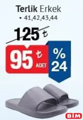 Terlik Erkek Terlik Erkek - BİM'de 95,00 TL