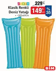 Intex Klasik Renkli Deniz Yatağı 183x69 cm Intex Klasik Renkli Deniz Yatağı 183x69 cm - BİM'de 149,00 TL