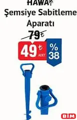 Hawai Şemsiye Sabitleme Aparatı Hawai Şemsiye Sabitleme Aparatı - BİM'de 49,00 TL