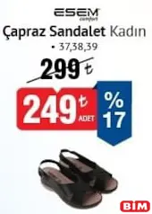 Esem Çapraz Sandalet Kadın Esem Çapraz Sandalet Kadın - BİM'de 249,00 TL