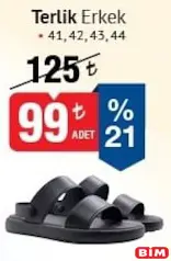 Terlik Erkek Terlik Erkek - BİM'de 99,00 TL