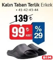 Kalın Taban Terlik Erkek Kalın Taban Terlik Erkek - BİM'de 99,00 TL
