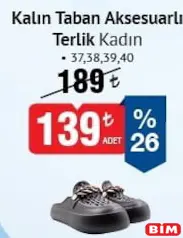 Kalın Taban Aksesuarlı Terlik Kadın Kalın Taban Aksesuarlı Terlik Kadın - BİM'de 139,00 TL