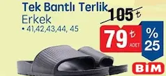 Tek Bantlı Terlik Erkek Tek Bantlı Terlik Erkek - BİM'de 79,00 TL