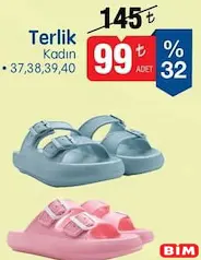 Terlik Kadın Terlik Kadın - BİM'de 99,00 TL