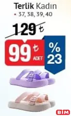 Terlik Kadın Terlik Kadın - BİM'de 99,00 TL