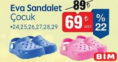 Eva Sandalet Çocuk Eva Sandalet Çocuk - BİM'de 69,00 TL