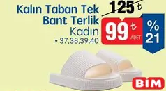 Kalın Taban Tek Bant Terlik Kadın Kalın Taban Tek Bant Terlik Kadın - BİM'de 99,00 TL