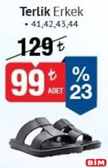 Terlik Erkek Terlik Erkek - BİM'de 99,00 TL