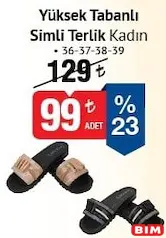 Yüksek Tabanlı Simli Terlik Kadın Yüksek Tabanlı Simli Terlik Kadın - BİM'de 99,00 TL