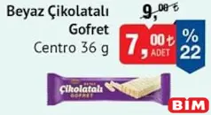 Centro Beyaz Çikolatalı Gofret 36 g - BİM'de 7,00 TL