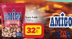 Amigo Tuzlu Fıstık 200 g - ŞOK'da 32,90 TL