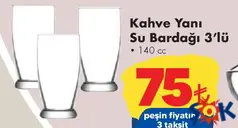 Lav Kahve Yanı Su Bardağı 3'lü - ŞOK'da 75,00 TL