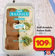 Golf Anadolu Kakao Sade Dondurma 680 ml - ŞOK'da 109,00 TL