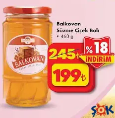 Balkovan Süzme Çiçek Balı 460 g - ŞOK'da 199,00 TL