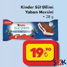 Kinder Süt Dilimi Yaban Mersini 28 g - ŞOK'da 19,90 TL