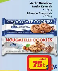 Merba Kurabiye Fındık Kremalı 175 g/Çikolatala Parçacıklı 150 g - ŞOK'da 75,00 TL