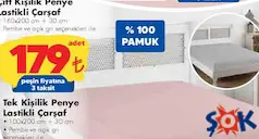 Çift Kişilik Penye Lastikli Çarşaf - ŞOK'da 179,00 TL