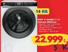 Hoover HWP 414AMBC/1-17 14 kg Çamaşır Makinesi - ŞOK'da 22.999,00 TL