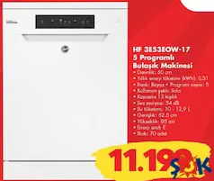 Hoover HF 3E53EOW-17 5 Programlı Bulaşık Makinesi - ŞOK'da 11.199,00 TL