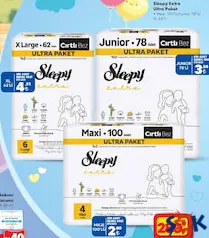 Sleepy Bebek Bezi Çeşitleri 100'lü - ŞOK'da 280,00 TL