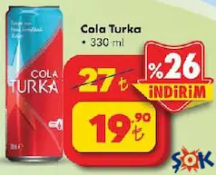 Cola Turka Kola 330 ml - ŞOK'da 19,90 TL