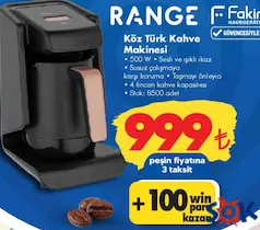 Range Köz Türk Kahve Makinesi - ŞOK'da 999,00 TL