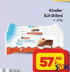 Kinder Süt Dilimi 4'lü - ŞOK'da 57,90 TL