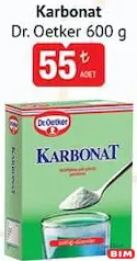 Dr. Oetker Karbonat 600 g - BİM'de 55,00 TL