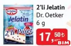 Dr. Oetker 2'li Jelatin 6 g - BİM'de 17,50 TL