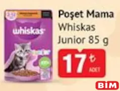 Whiskas Junior Poşet Mama 85 g - BİM'de 17,00 TL