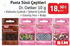 Dr. Oetker Pasta Süsü Çeşitleri 10 g - BİM'de 18,50 TL
