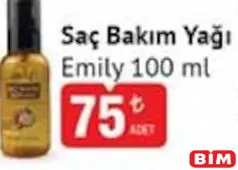 Emily Saç Bakım Yağı 100 ml - BİM'de 75,00 TL