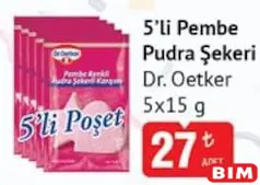Dr. Oetker 5'li Pembe Pudra Şekeri - BİM'de 27,00 TL