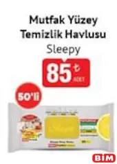 Sleepy Mutfak Yüzey Temizlik Havlusu 50'li - BİM'de 85,00 TL