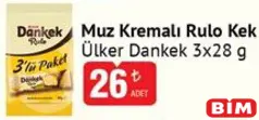 Ülker Dankek Muz Kremalı Rulo Kek 3x28 g - BİM'de 26,00 TL