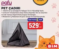 Pafu Pet Çadırı 60x50 cm - BİM'de 529,00 TL