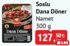 Namet Soslu Dana Döner 300 g Namet Soslu Dana Döner 300 g - BİM'de 127,50 TL