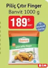 Banvit Piliç Çıtır Finger 1000 g Banvit Piliç Çıtır Finger 1000 g - BİM'de 189,00 TL