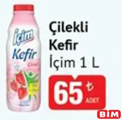 İçim Çilekli Kefir 1 L İçim Çilekli Kefir 1 L - BİM'de 65,00 TL