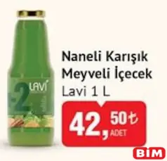 Lavi Naneli Karışık Meyveli İçecek 1 L Lavi Naneli Karışık Meyveli İçecek 1 L - BİM'de 42,50 TL
