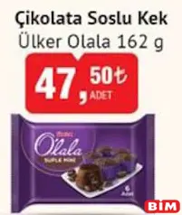 Ülker Olala Çikolata Soslu Kek 162 g Ülker Olala Çikolata Soslu Kek 162 g - BİM'de 47,50 TL